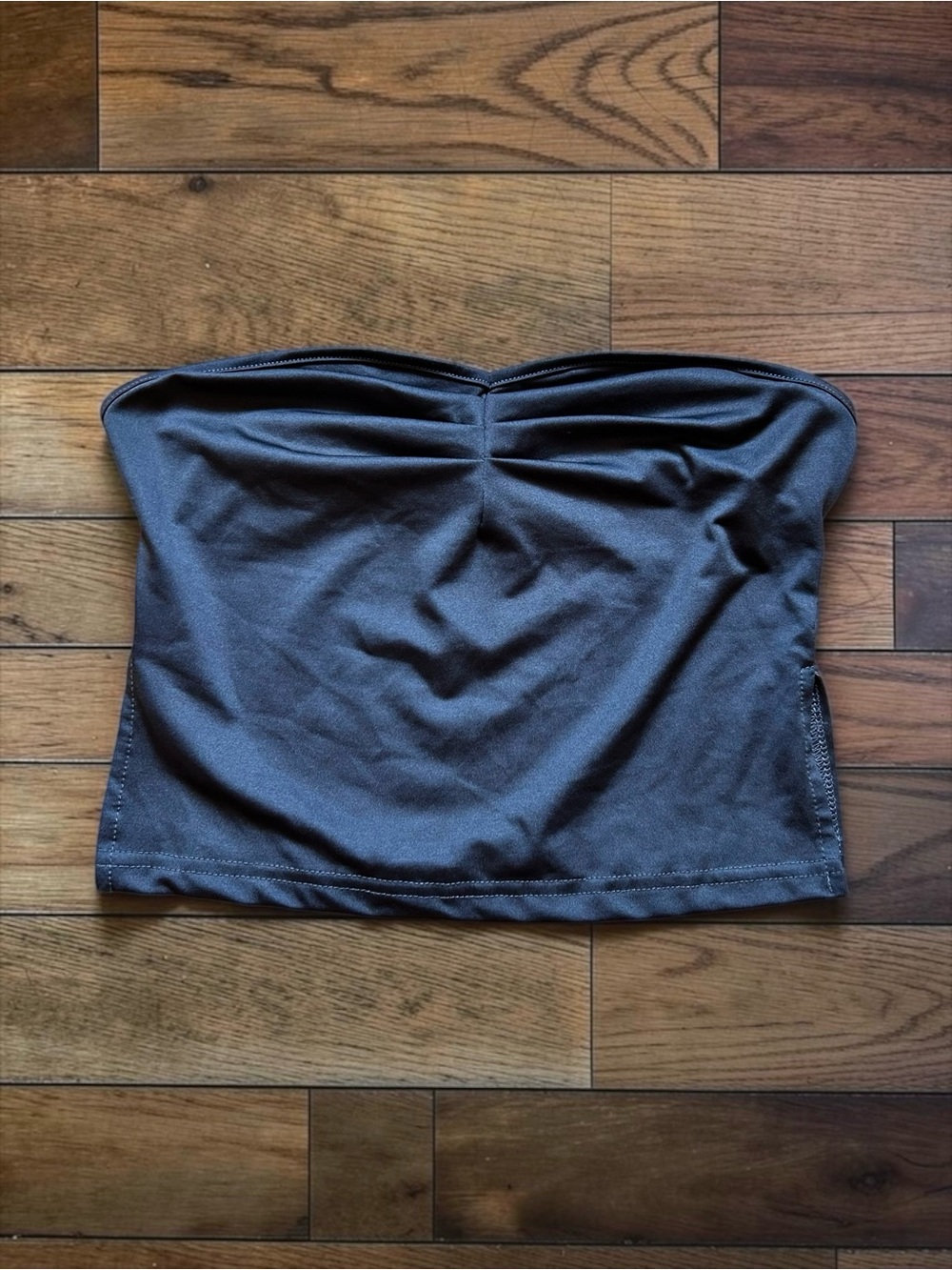 SHEIN Charcoal Gray Ruched Strapless Tube Top Size XS